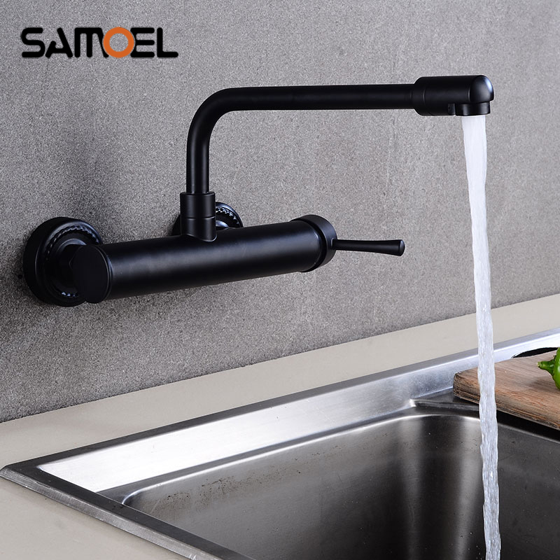 Commercial Kitchen Faucets - New Arrival Brass Wall Mounted Black