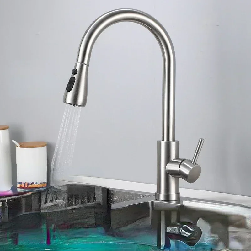 Commercial Kitchen Faucets - Tap Brushed Nickel Kitchen Faucet Single