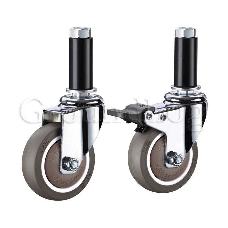 Commercial Kitchen Youtube - 4Pcs Expanding Stem Casters, TPE Rubber