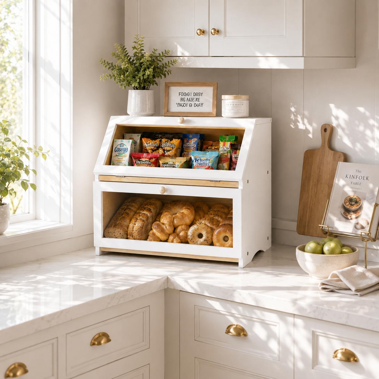 HOMEKOKO Double Layer Bread Bo - Commercial Kitchen Utensil Organizer review and price