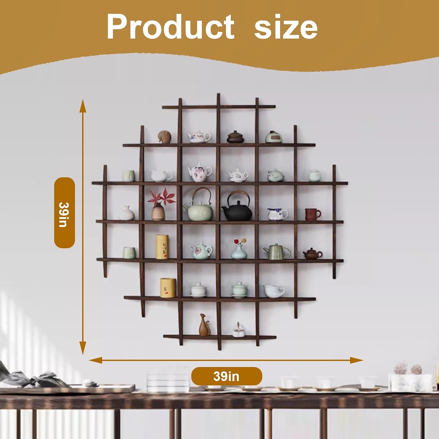 Solid Wood Chinese Tea Cup Hol - Commercial Kitchen Wall Shelves review and price