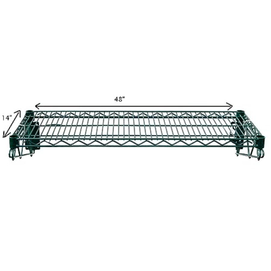 48x14 Epoxy-Coated Green Wire  - Commercial Kitchen Wall Shelves review and price