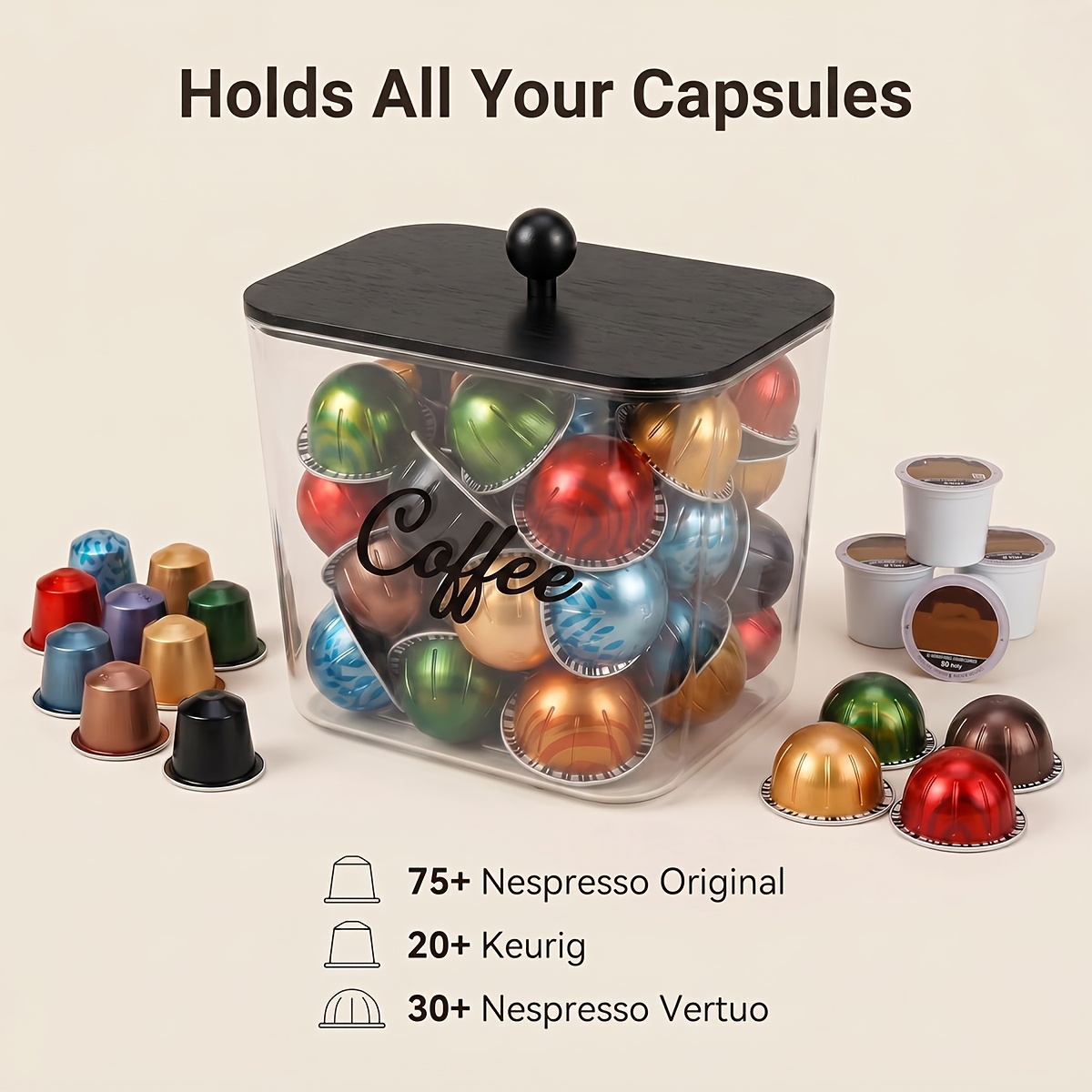 Coffee Pod Holder with Lids Pl - Commercial Kitchen Utensil Organizer review and price