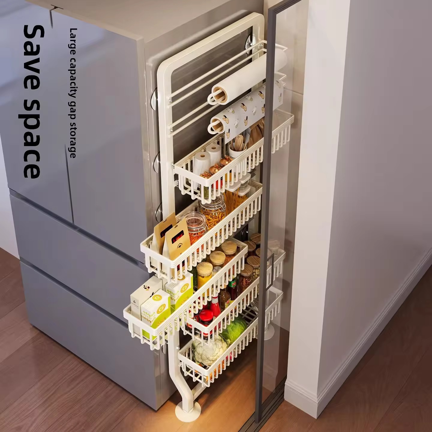 Slim Gap Storage Rack Directio - Commercial Kitchen Wall Shelves review and price