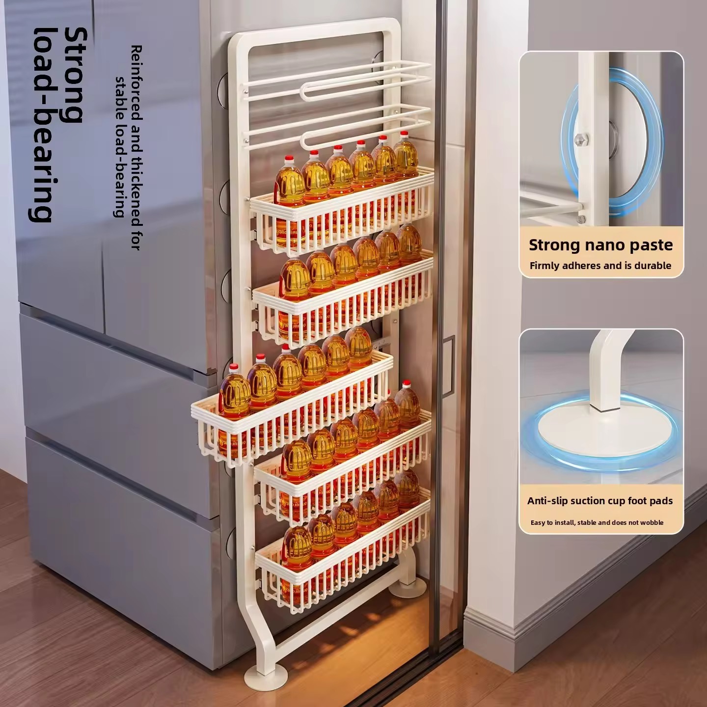 Slim Gap Storage Rack Directio - Commercial Kitchen Wall Shelves review and price