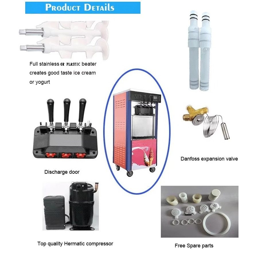 Fully Automatic 20~28L/h Soft  - Soft Serve Ice Cream Machine review and price