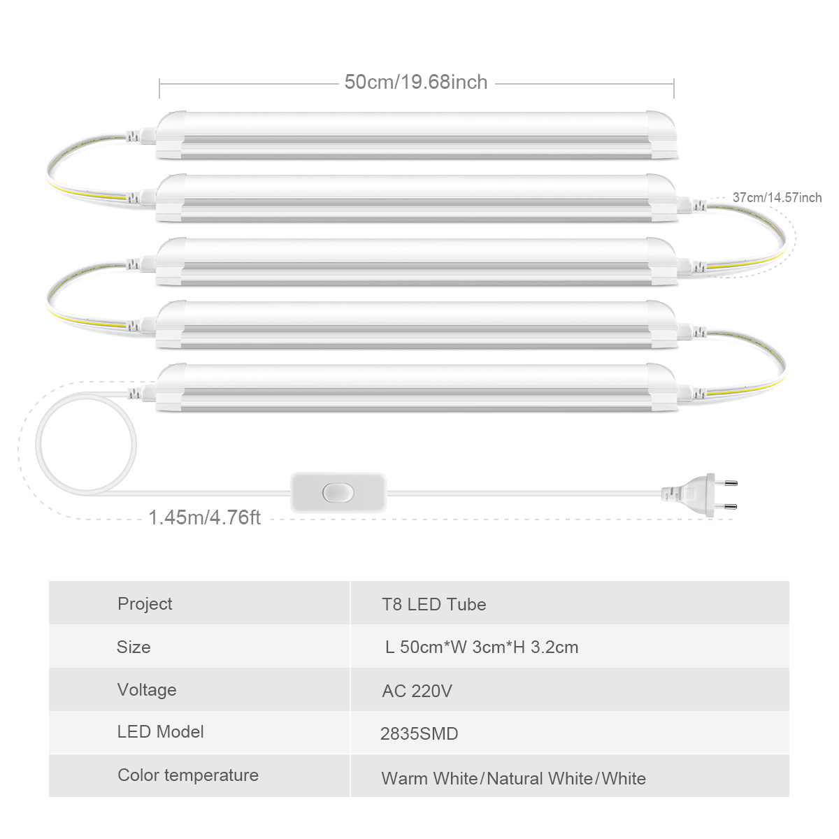 AC220V EU Plug T8 LED Tube Lig - Commercial Kitchen Youtube review and price