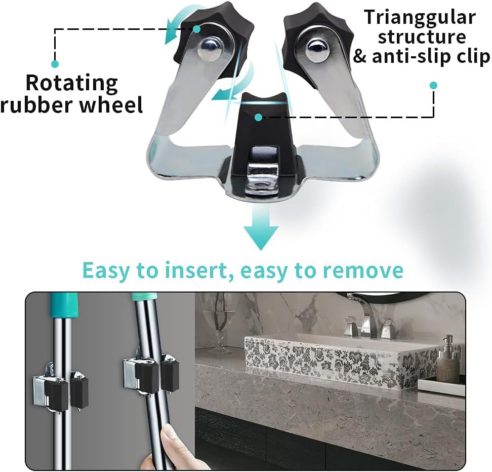 1/4pcs Broom Hanger Mop Holder - Commercial Kitchen Wall Shelves review and price